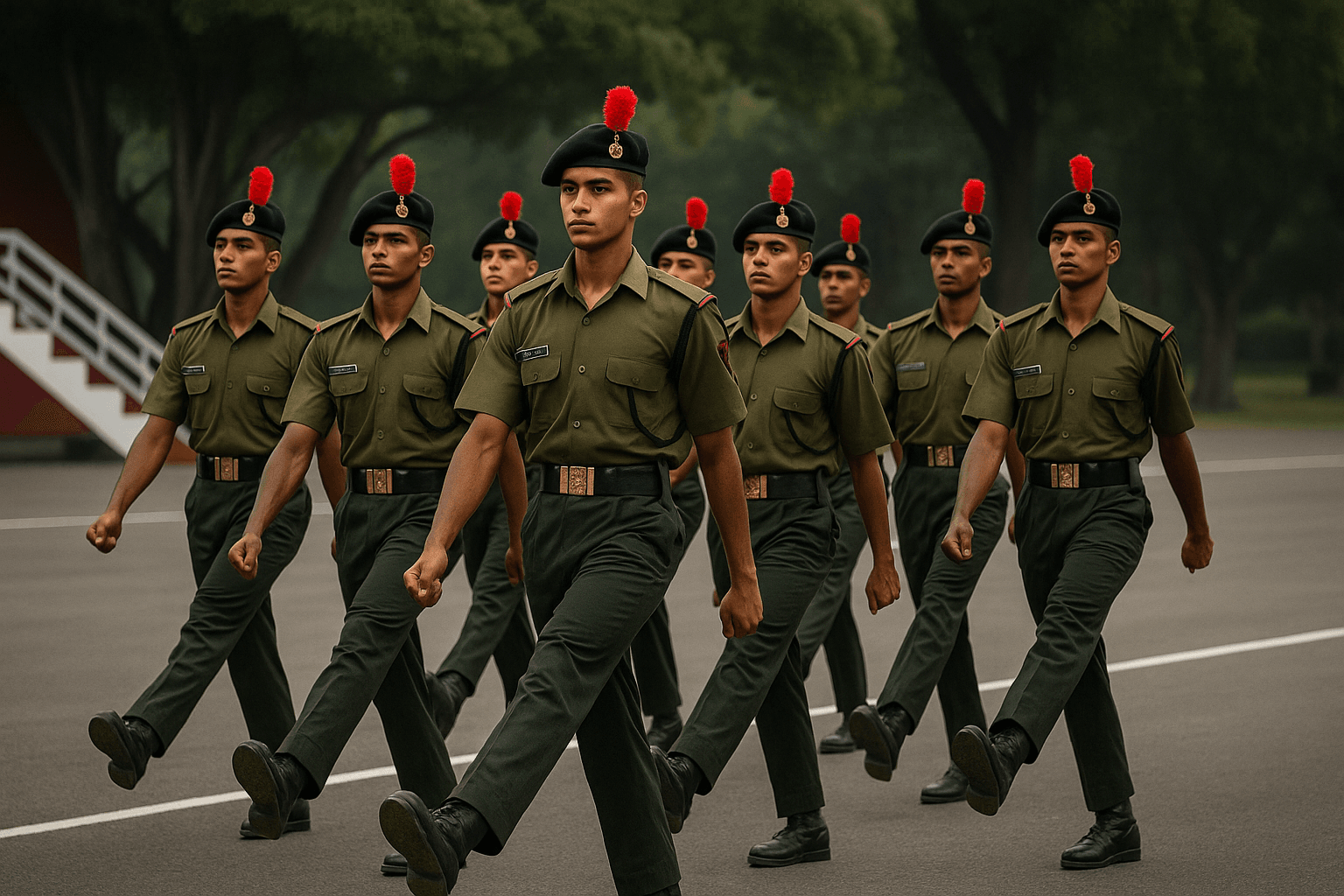 Indian Army cadets marching during training at IMA