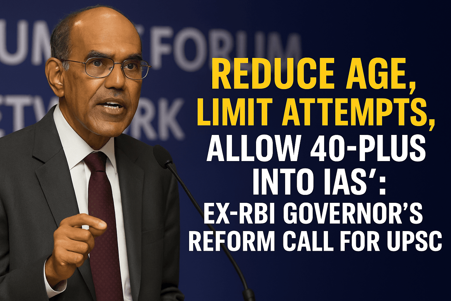 D Subbarao speaking at a policy forum on civil service reform
