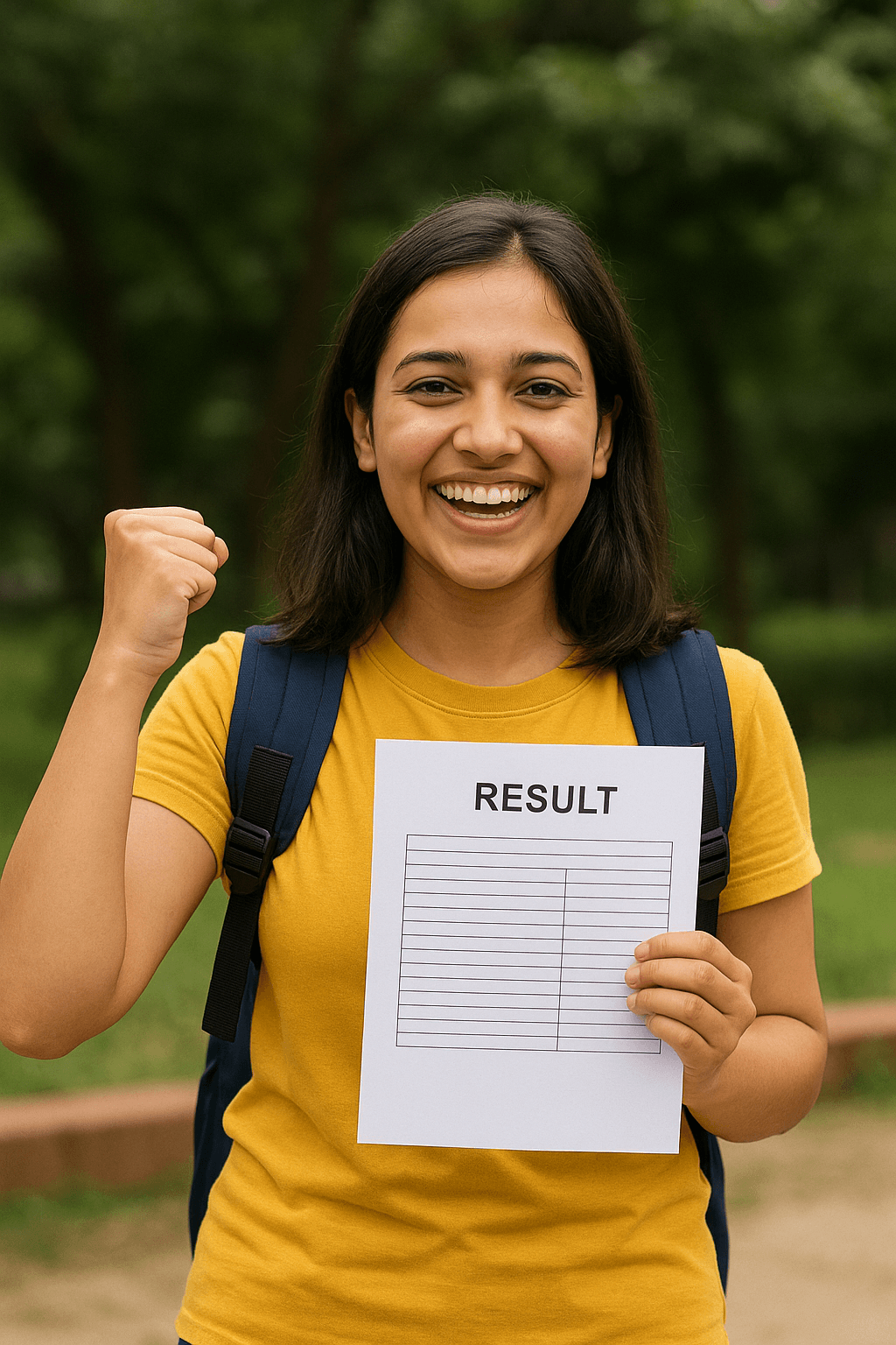 Young student celebrating after passing degree exams"