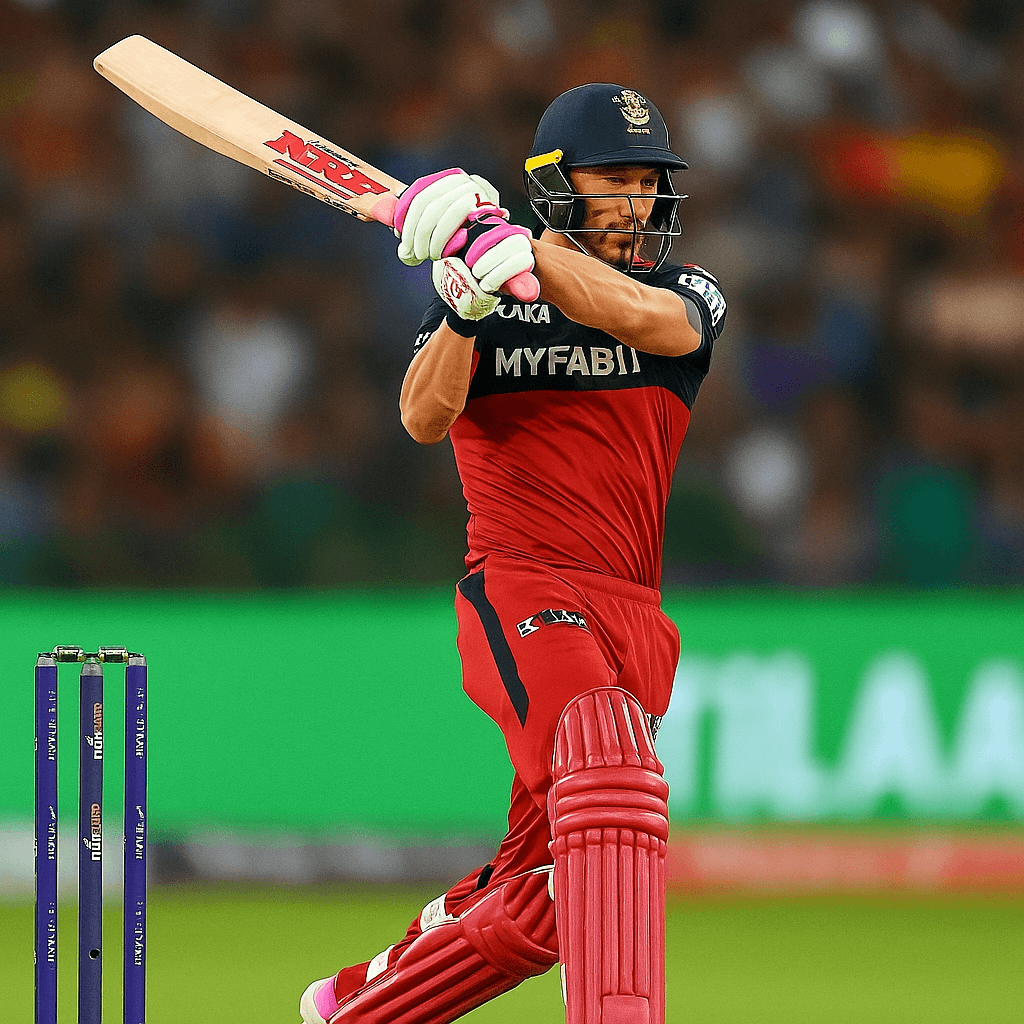 Faf du Plessis finishing the match with a boundary