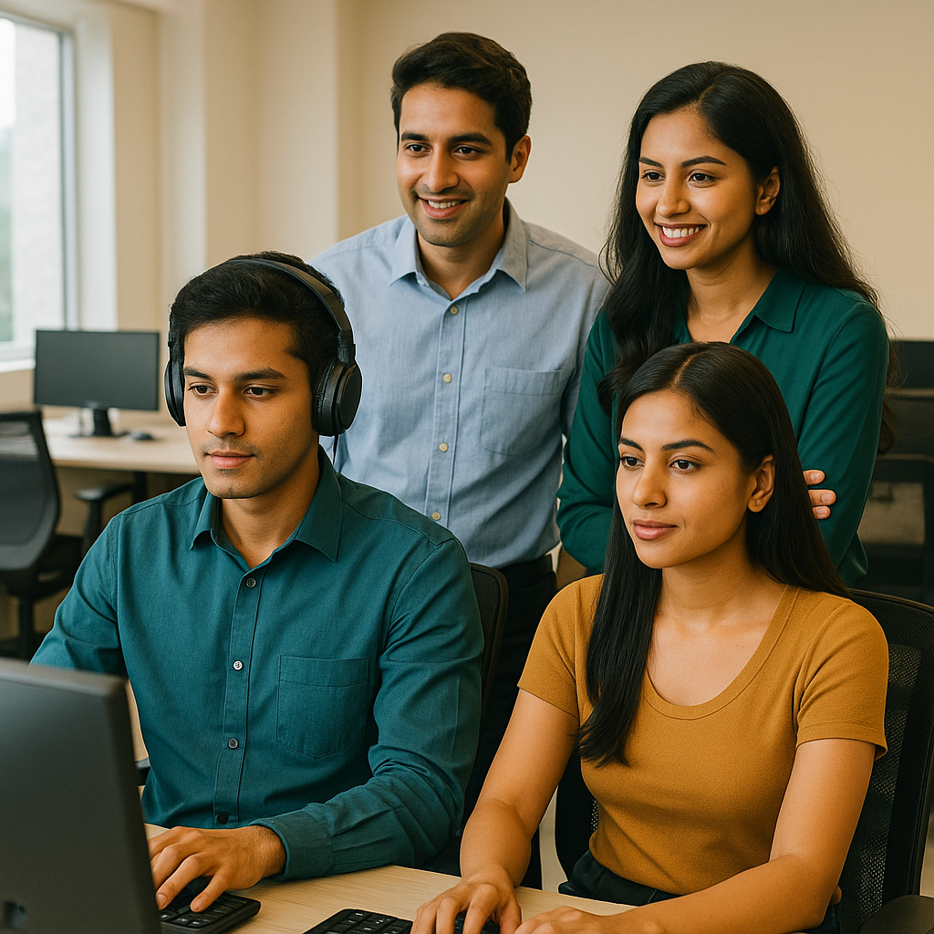 Young Indian professionals working in tech sector