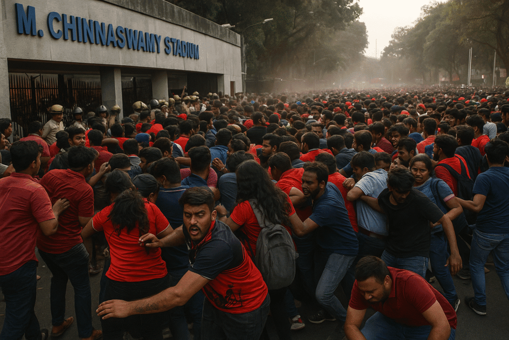 Emotional reactions near RCB event site after fatalities
