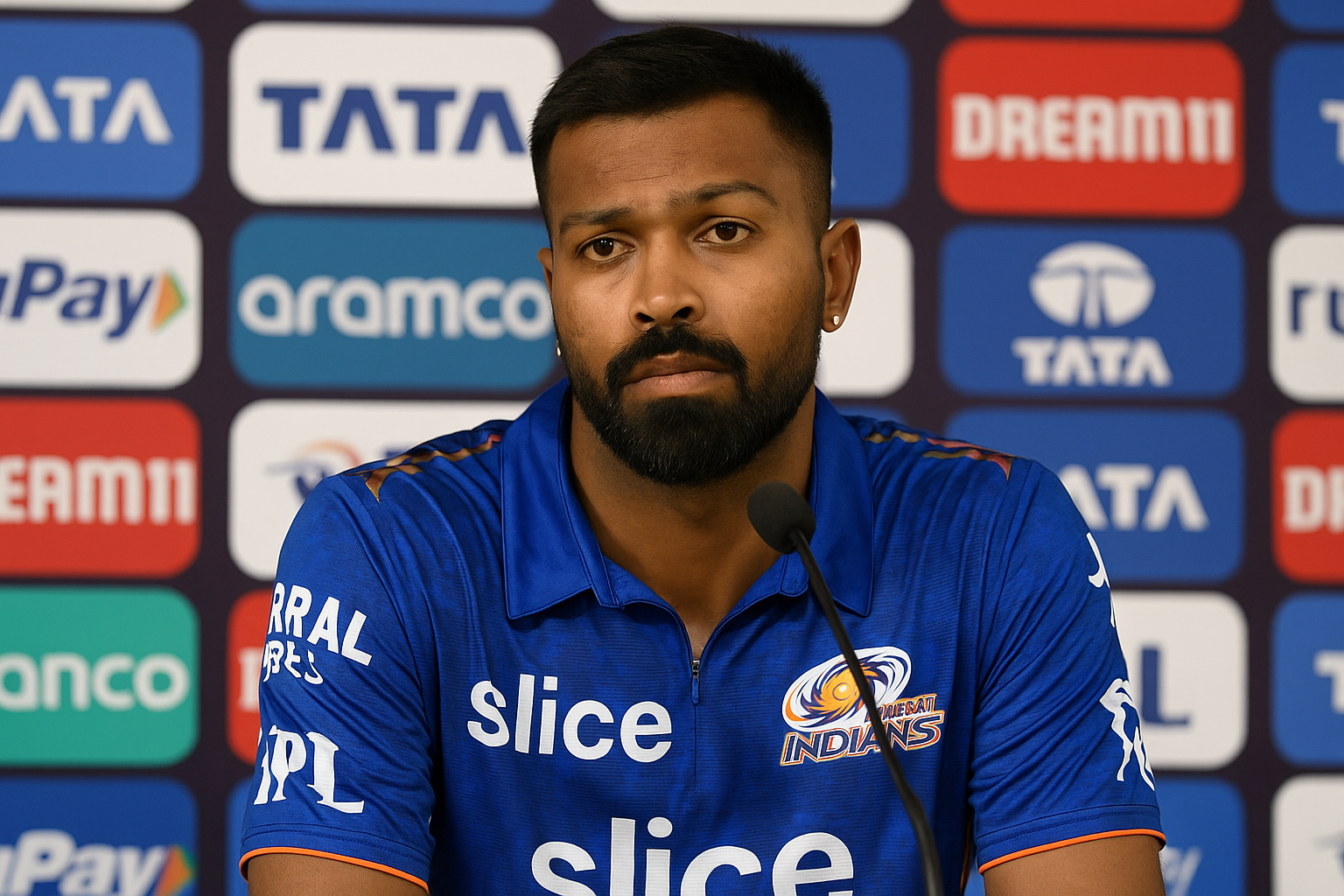 Hardik Pandya addresses media after Mumbai Indians' exit from IPL 2025, reflecting on the team's performance and future strategy
