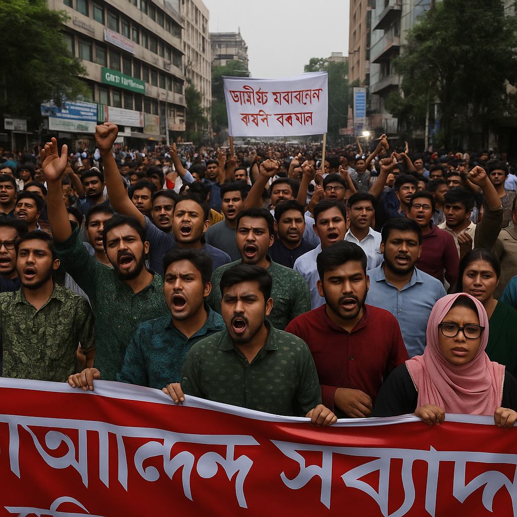 Protesters gather in Dhaka after PM Hasina audio leak