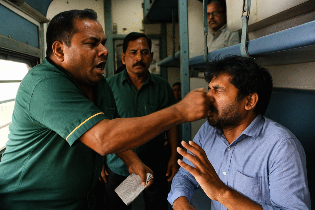 Train passenger was beaten by staff after food complaint during journey