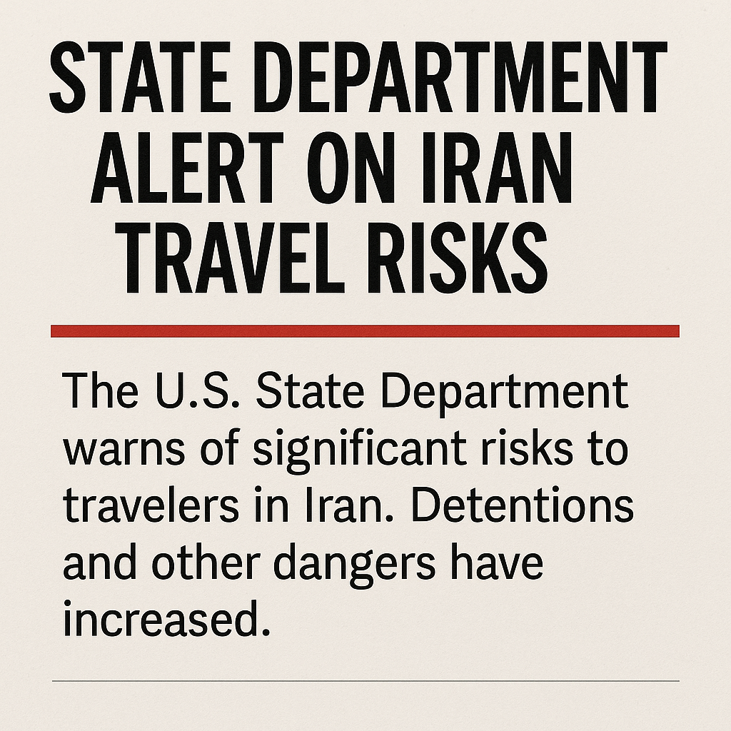 U.S. travel warning Iran: State Department alert on travel risks